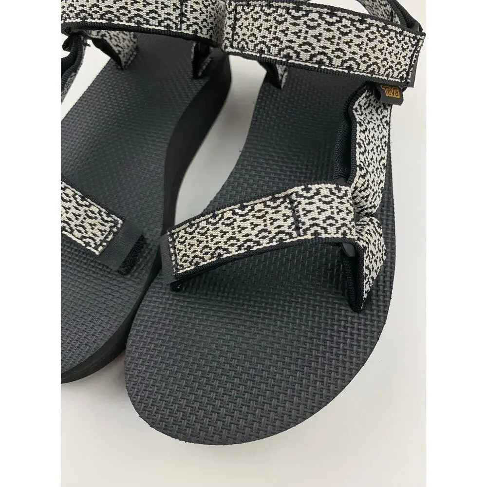 Teva Midform Universal Sandals Black White Strappy Platform Women's 6 Casual